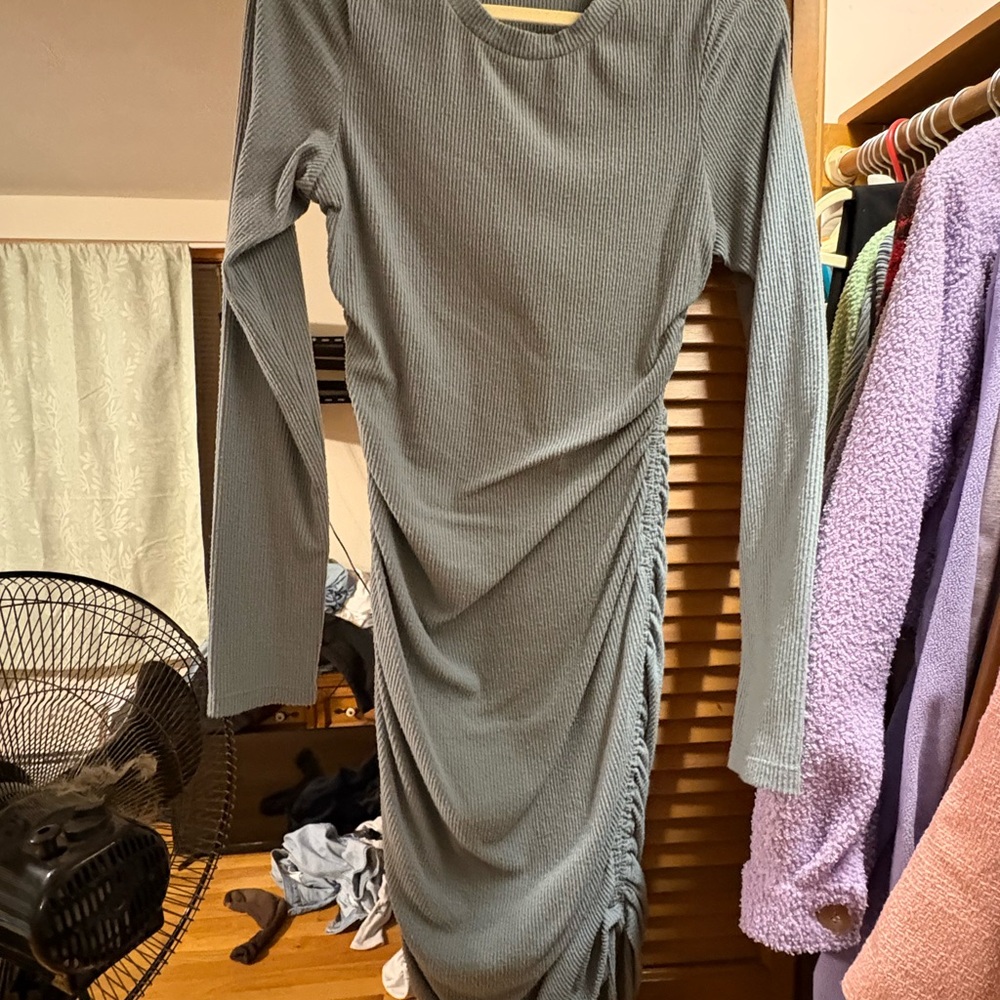 Teal Ruched Dress